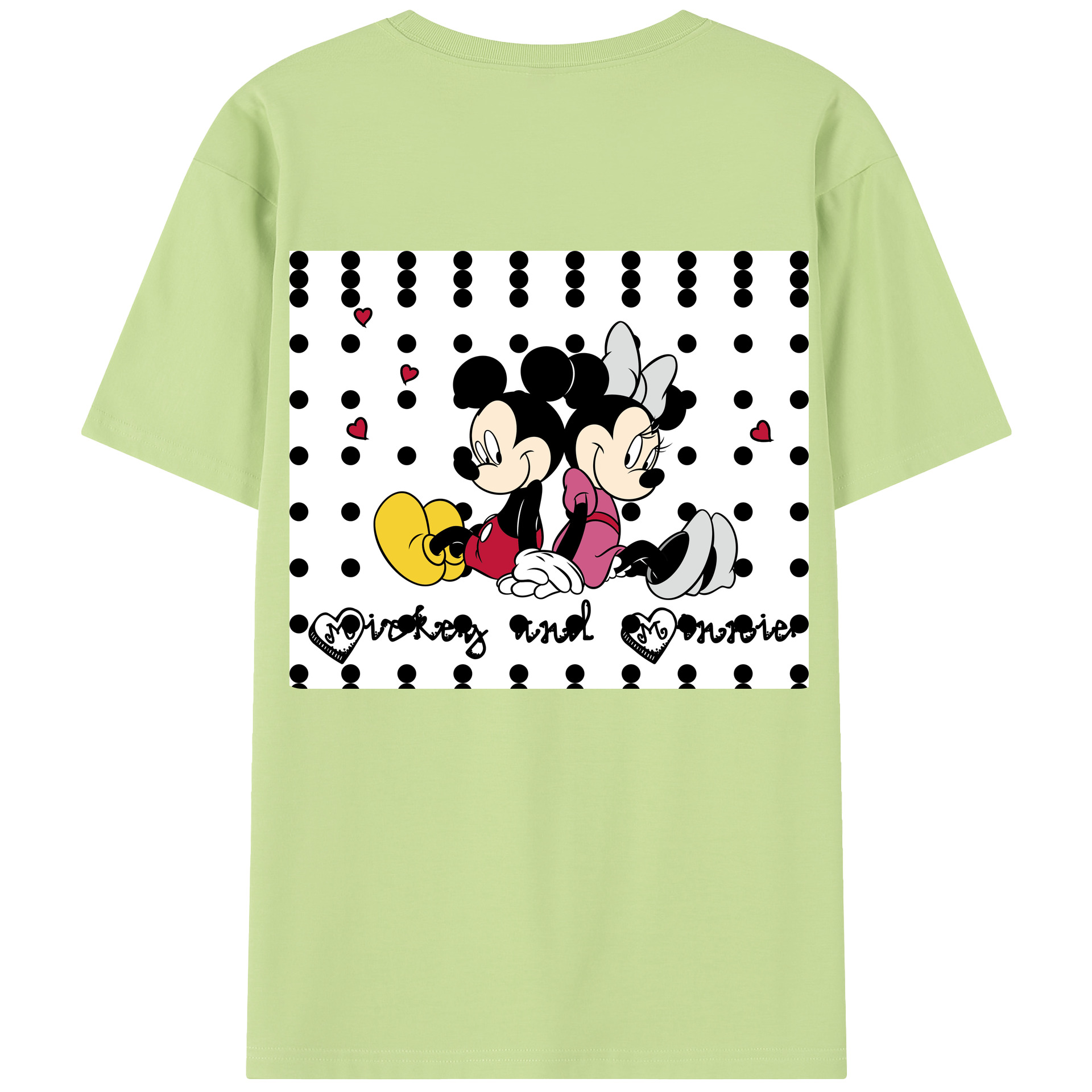 （画像用） ミッキーマウス Mickey Mouse 綿100％半袖Tシャツ（背面プリント）